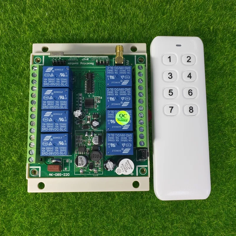 Universal  DC 12V 24V 36V 10A relay 8CH RF Wireless radio remote control switch    Receiver&  Transmitters 433mhz power