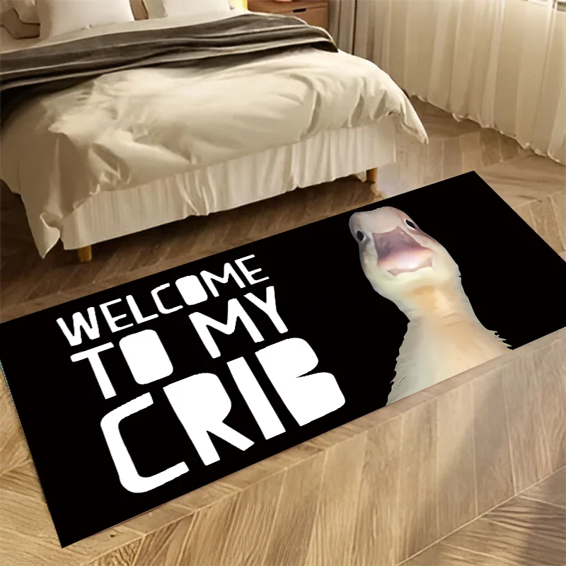 WELCOME TO MY CRIB Duck Carpet Entrance Door Floor Mat Bedroom Floor Mats Anti Slip Mats Home Kitchen Hallway Decor
