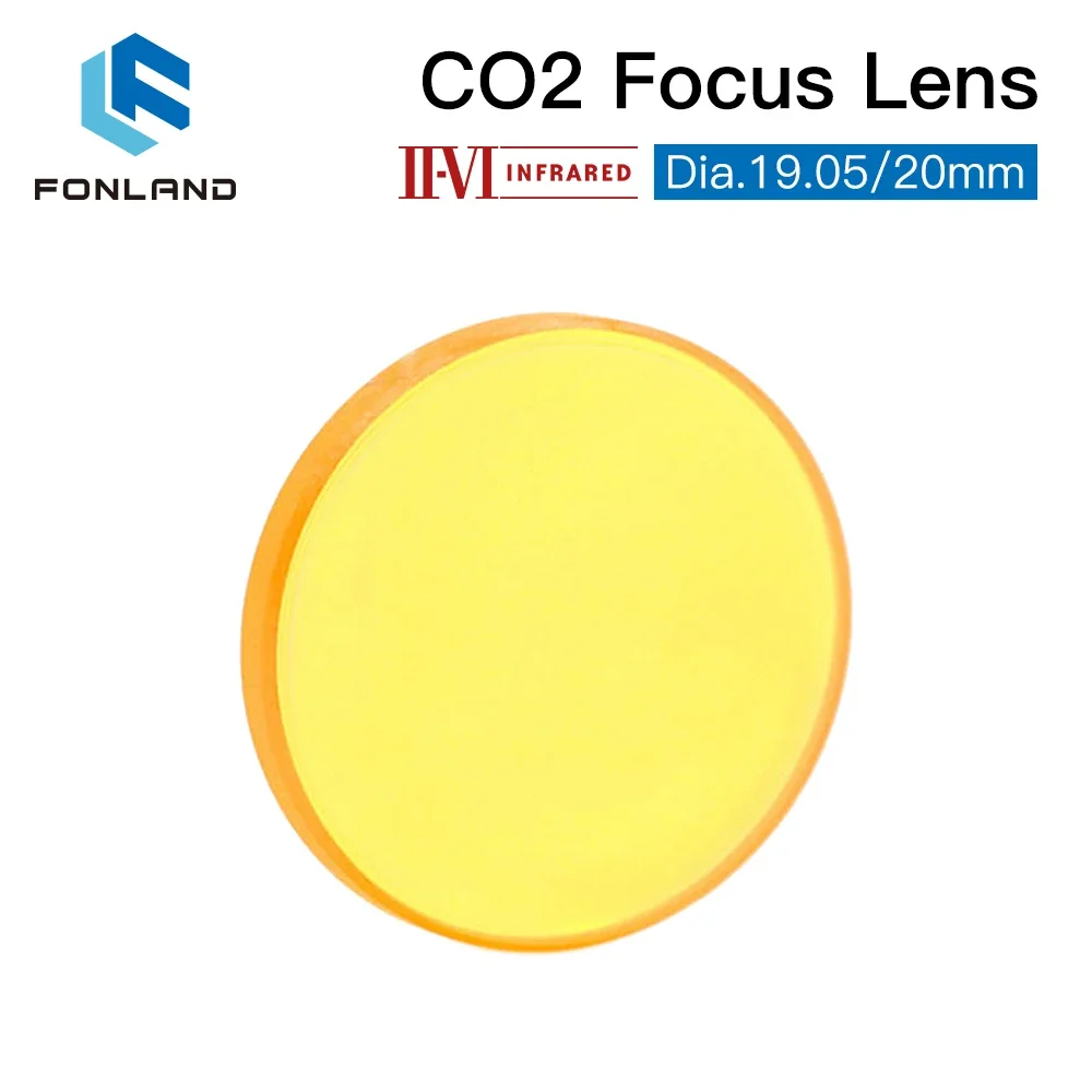 II-VI INFRARED CO2 Laser Focus Lens Dia.19.05mm 20mm FL 38.1/50.8/63.5/76.2/101.6 mm For CO2 Laser Cutting Machine Lenses ZnSe