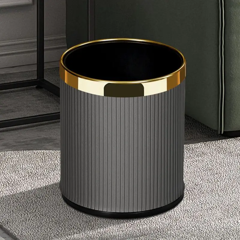 Nordic Thickened Trash Can Quality Double Layered Hotel Kitchen Bedroom Waste Bucket Gold Office Bathroom Toilet Garbage Dustbin