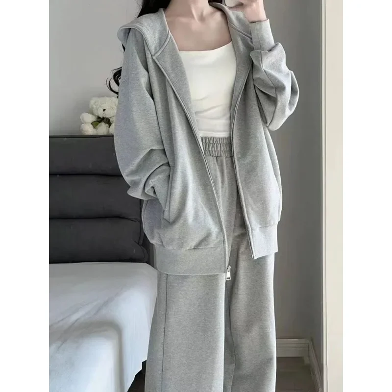 Japanese lazy style casual sportswear new women autumn and winter versatile simple style sweet style Korean style niche top y2k