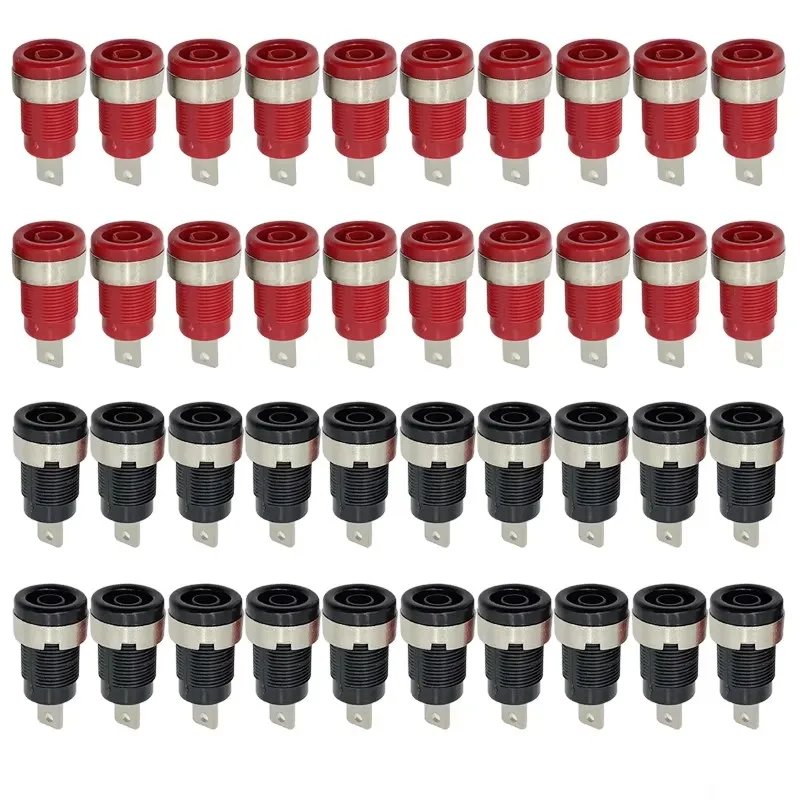 

40PCS Insulated Safety 32A 4mm Banana Socket Terminal 5 Colors Female Jack Panel Mount Socket Binding Post Wire Connector