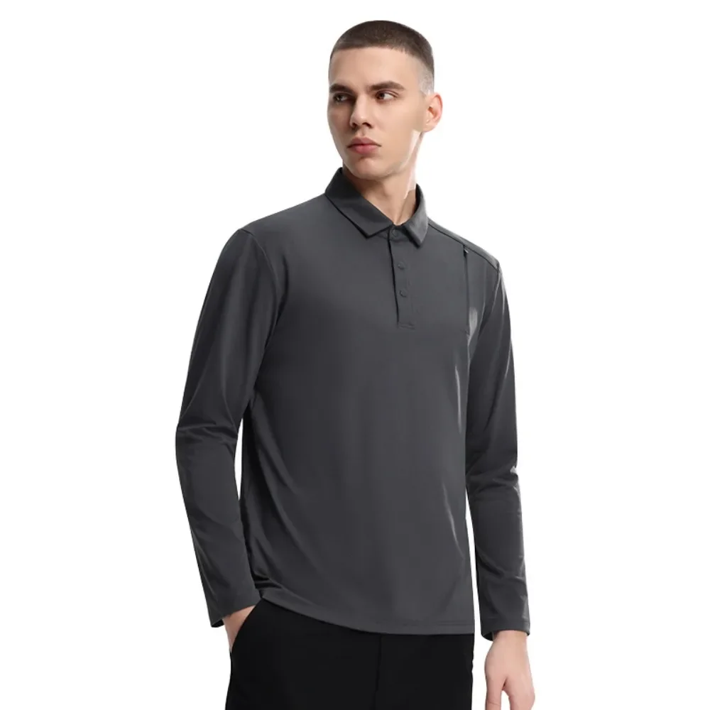 

Mens Quick Dry Long Sleeve Shirt Business Casual Performance Tshirt for Office Gym Travel M-4XL