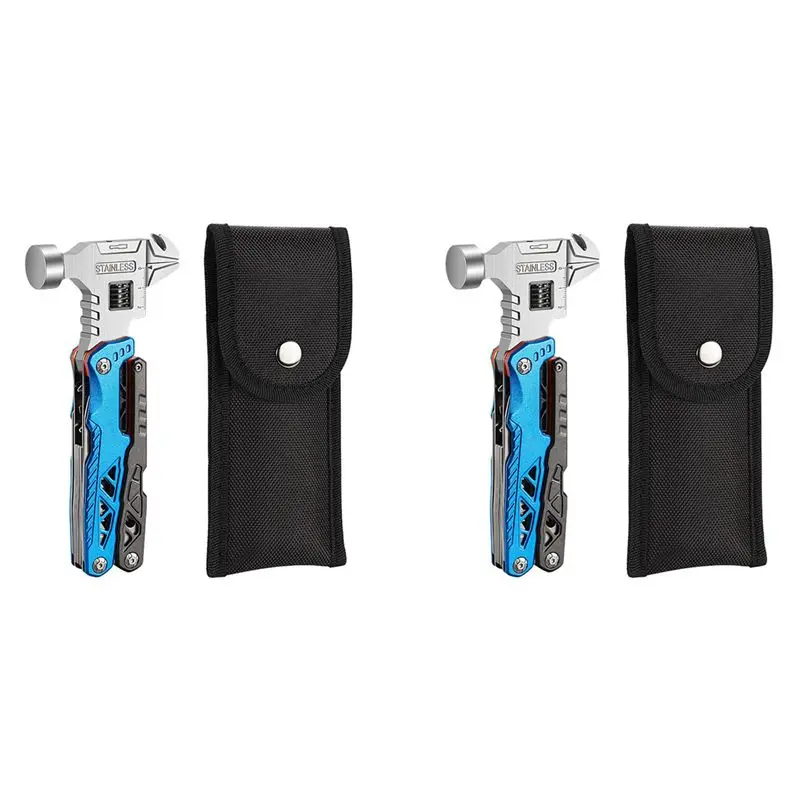 ABGH-2X Multifunctional Round-Headed Hammer Folding Nail Hammer Pliers Emergency Vehicle-Mounted Combined Hammer
