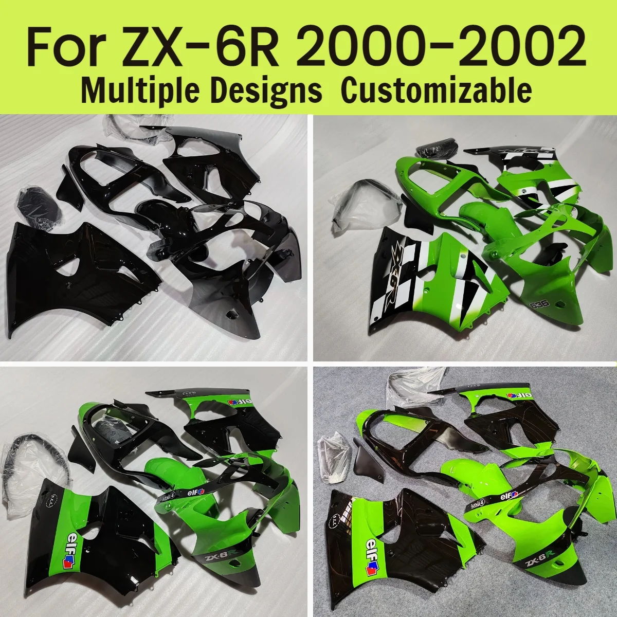 

Комплект обтекателей для мотоцикла Kawasaki ZX6R 2000 2001 2002, запчасти, литые обтекатели, кузовные детали ZX 6R 00 01 02