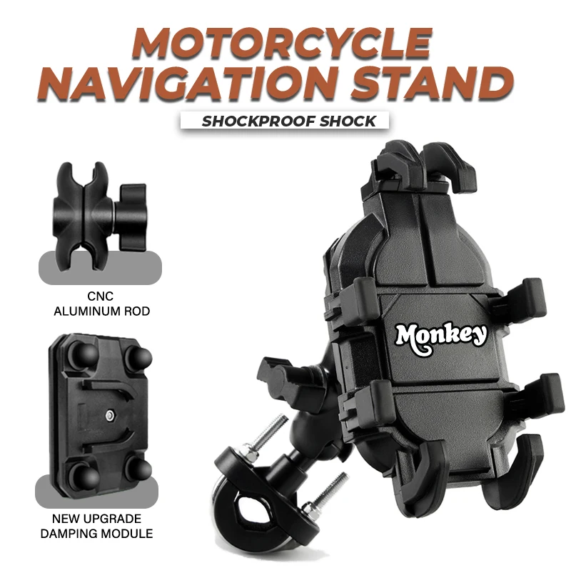 Motorcycle Riding Shock Absorption Phone Bracket Eight Claw Fixed For HONDA MONKEY Z 125 50 Z125 Z50 Monkey125 Accessories
