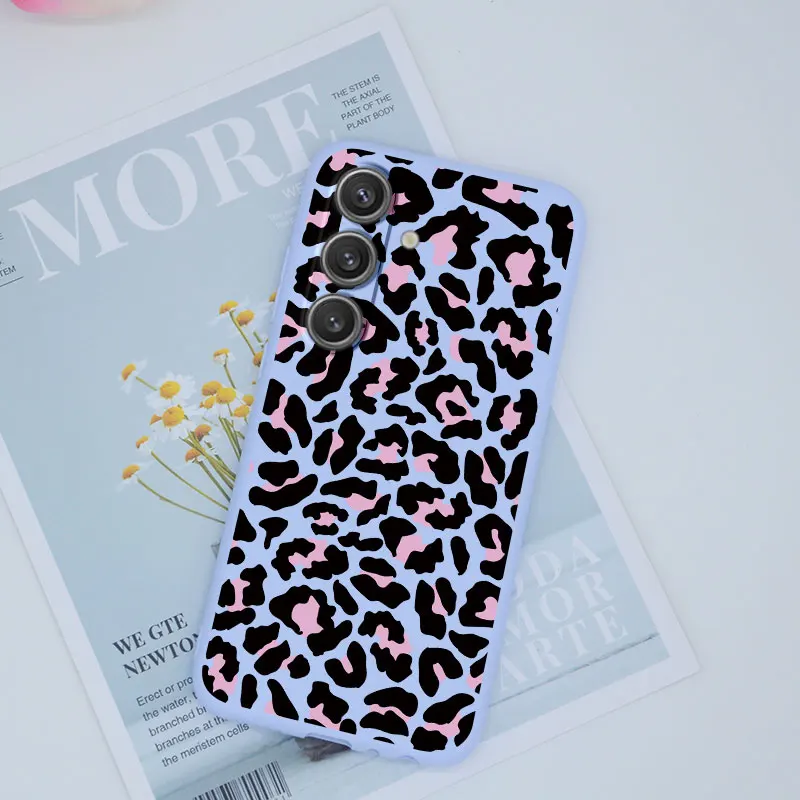 Leopard Zebra Snake Case For Samsung Galaxy A55 S23 S24 Ultra 5G S 24 Cover Silicone Cow Print For SamsungA55 Thin Case Bumper