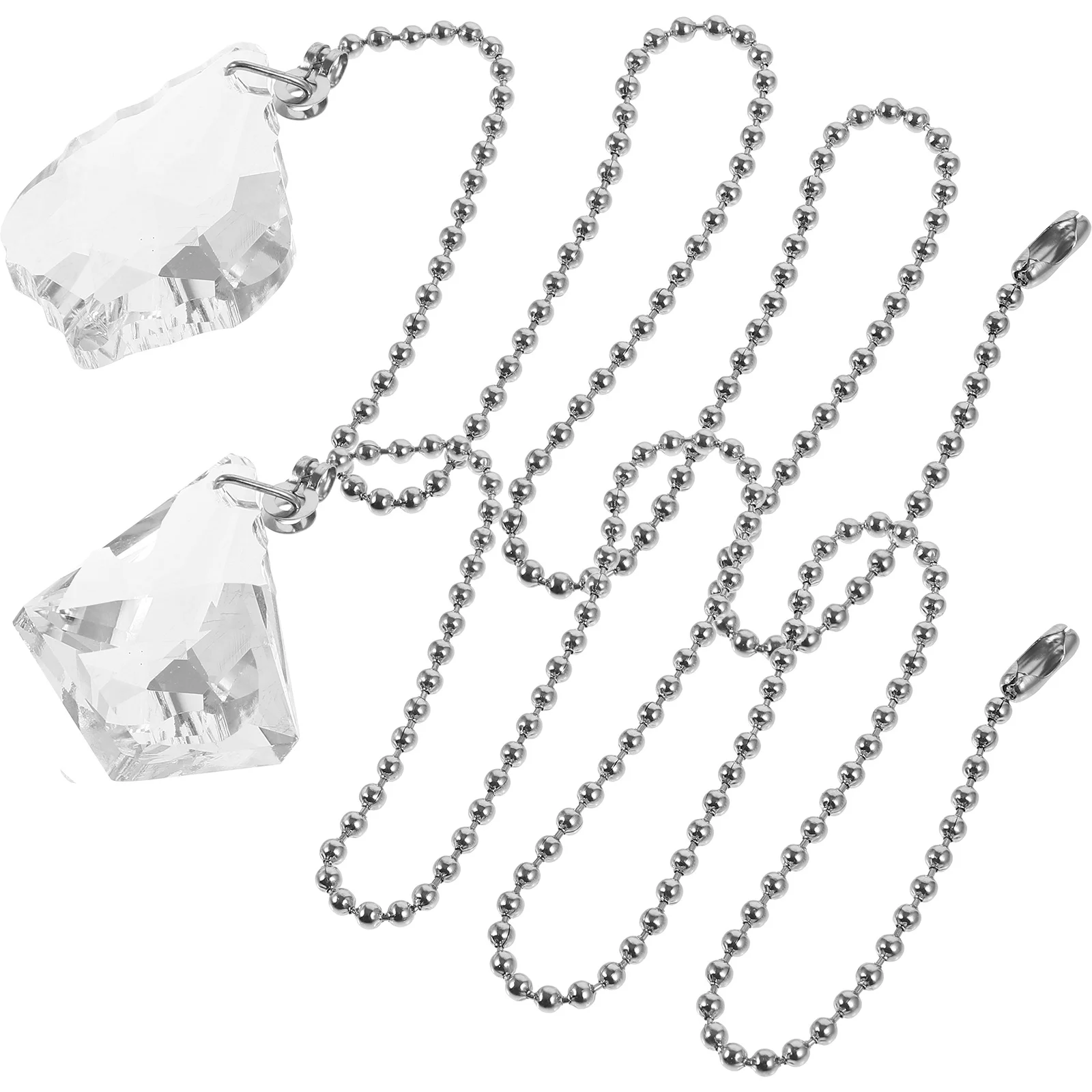 

2Pcs Ceiling Fan Pull Chains Crystal Pendant Unique Decorative Chain Extender for Ceiling Lights Fans Curtains Bathroom