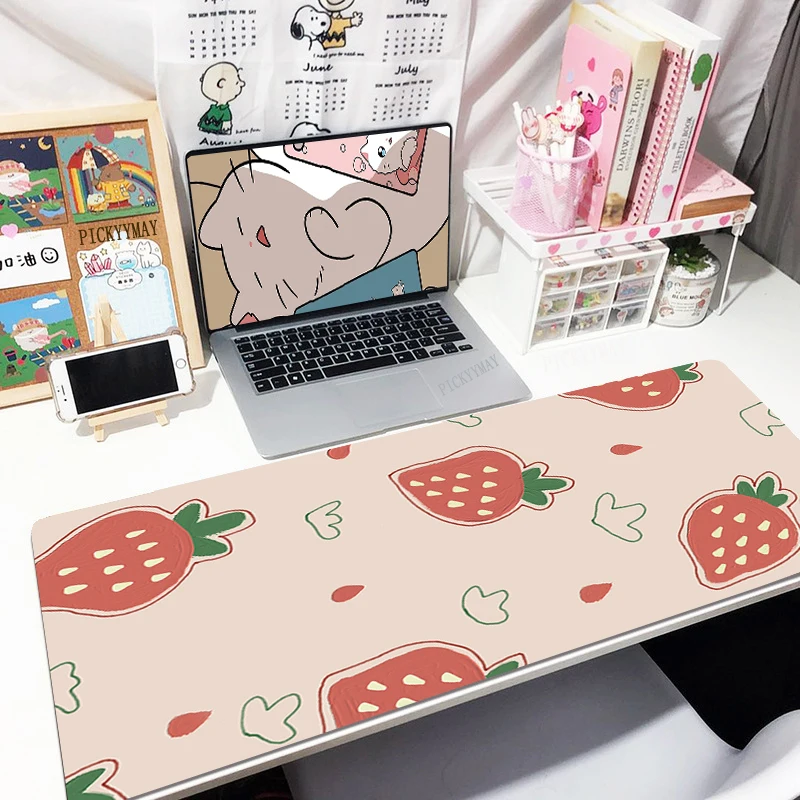 

Fruit Illustration Desk Mat Gamer Natural Rubber Mousepads Mouse Pad Office Desk Pads Large Mousepad Mouse Mats For Computer