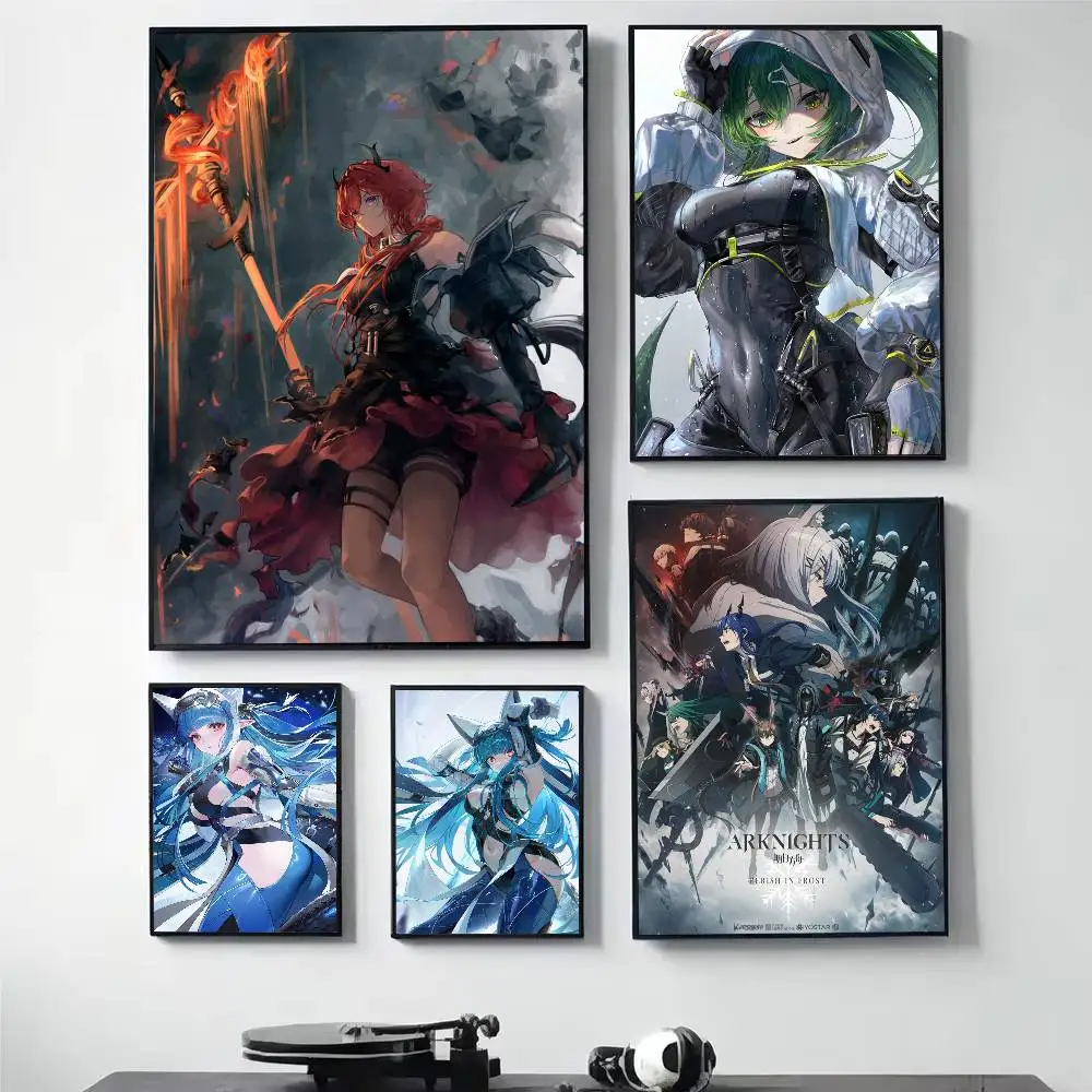

game A-Arknights Poster Versatile HD Waterproof Wall Art Self-Adhesive Decor for Any Space Ideal Gift
