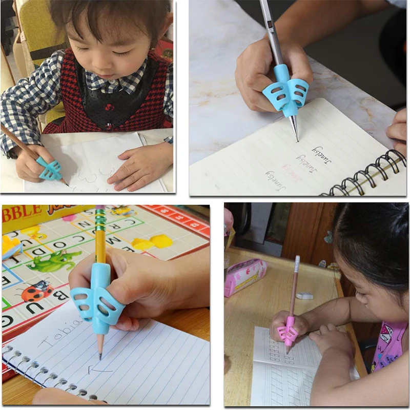 Piezas de goma para corrección de escritura y agarre de lápiz para niños, suministros escolares de oficina, 200