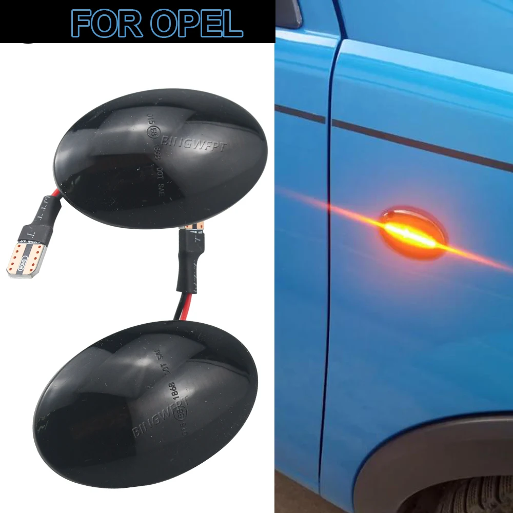 2pcs For Opel Corsa B C  Astra F Cabrio1993-2000 Combo B C Car Dynamic Side Marker Lamps Indicator Turn Signal Lights Accessorie