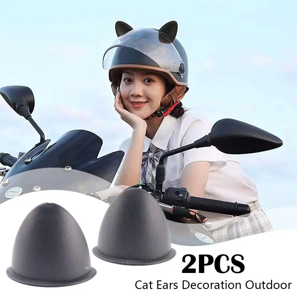 Pegatinas decorativas para casco de motocicleta, accesorios universales con orejas de gato