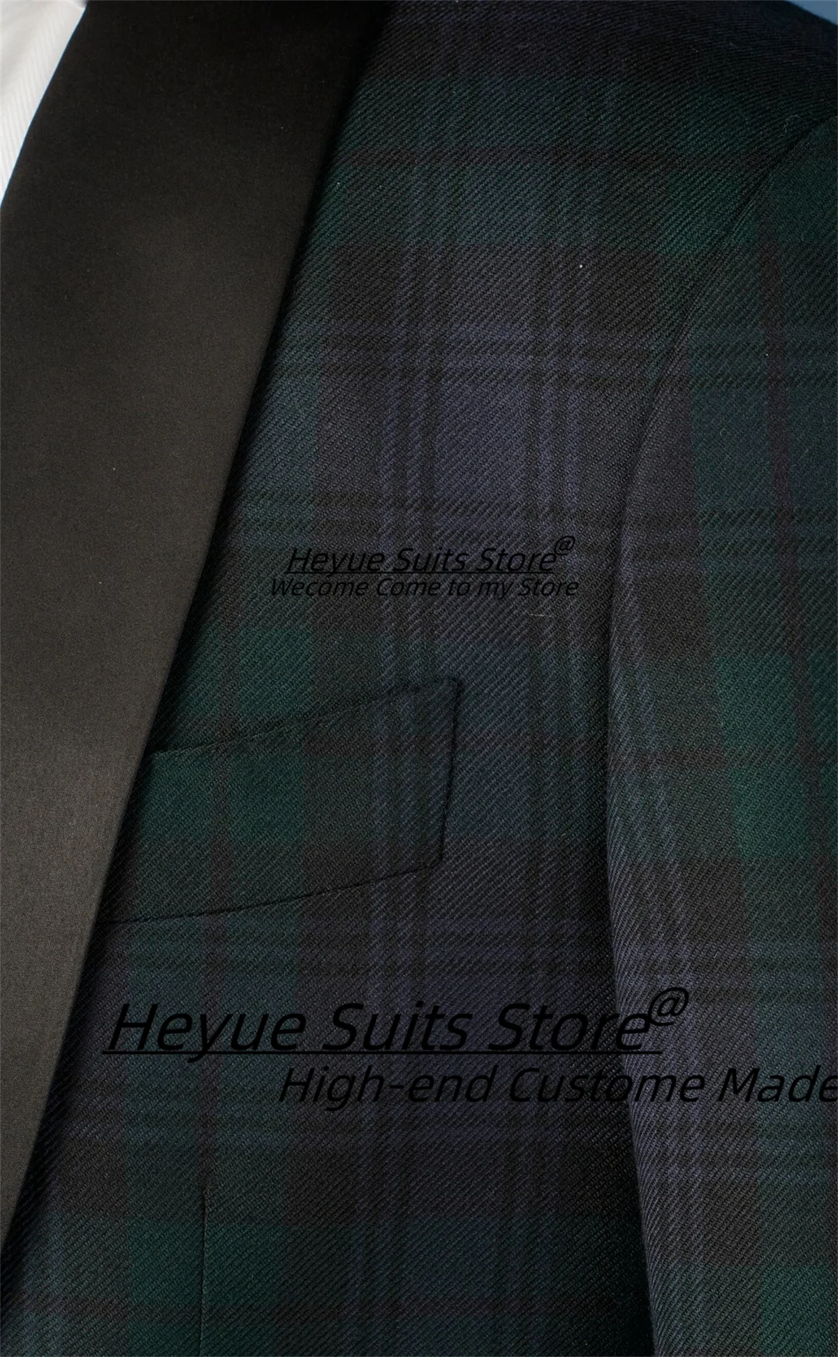 Personalizado estilo francês xadrez ternos masculinos fino ajuste xale lapela noivo baile de formatura smoking 2 peças define masculino elegante blazers traje homme