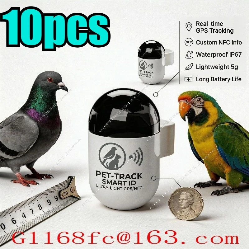 Mini Real-Time GPS  Locator Waterproof Pigeon Ring 4G Network GSM Android IOS Trajectory Locator Made Durable Plastic LBS