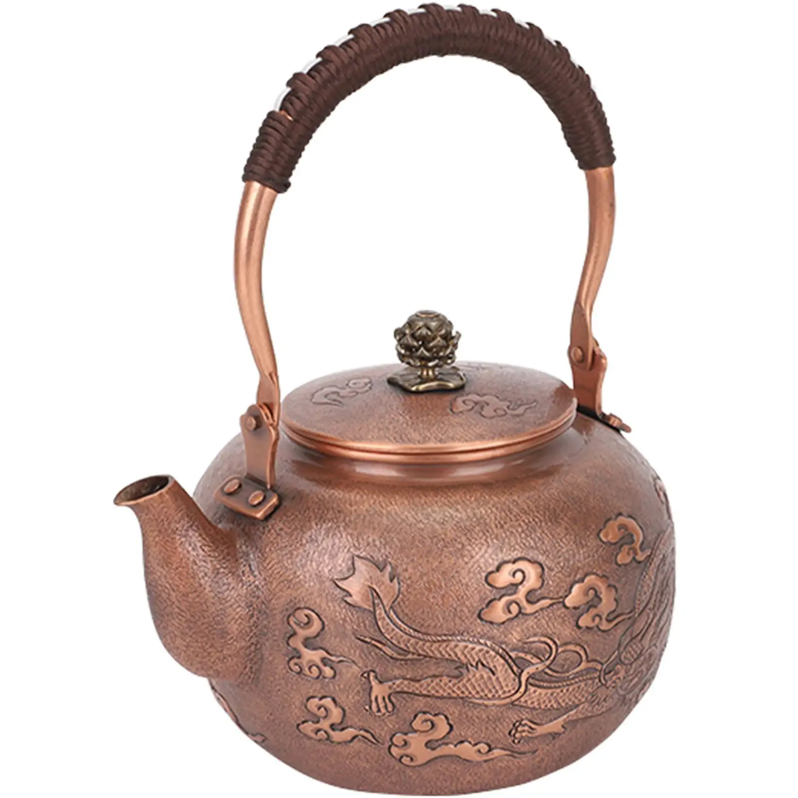 

Copper Teapot Tea Maker Kettle Teaware Handmade Tea Dispenser Stovetop Teapot for Hiking Outdoor Camping Tea Lovers Gift Kitchen