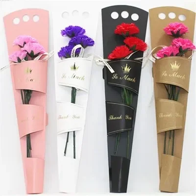 10 stuks karton inpakpapier voor enkele bloem verpakking gift gevallen verpakking dozen 13x50 cm draagbare geschenkdozen boeket