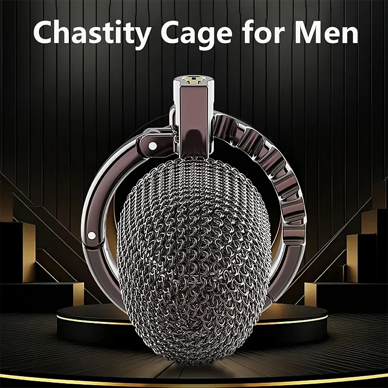 Metal Male Chastity Cage Male with Lock and Adjustable Penis Rings, Lightweight Chastity Device BDSM Gear for Men