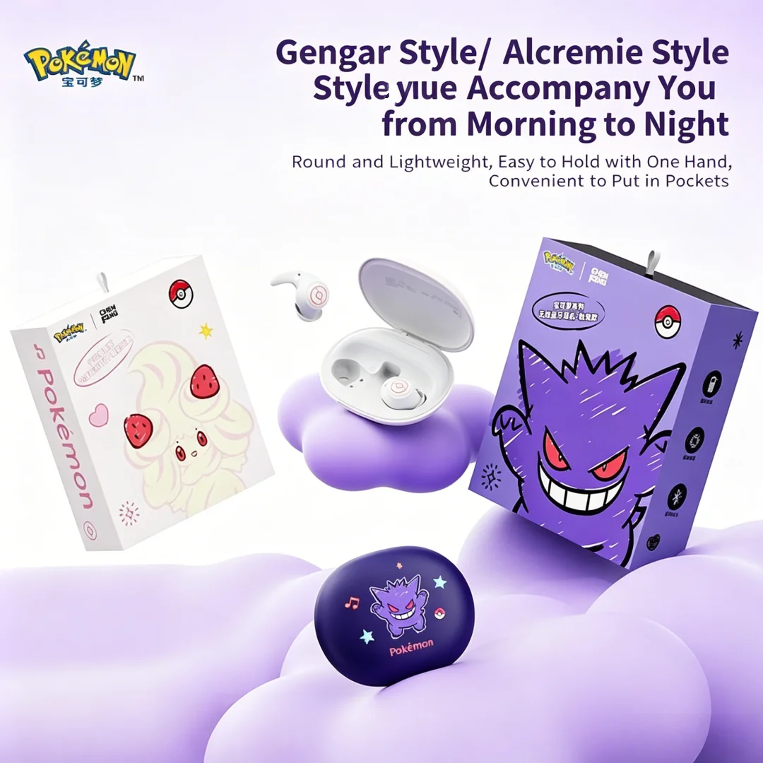 Auriculares inalámbricos con Bluetooth Pokemon Gengar Ear Clip Alcremie Gengar, nuevos auriculares de gran venta para deportes, correr, entrenamiento al aire libre