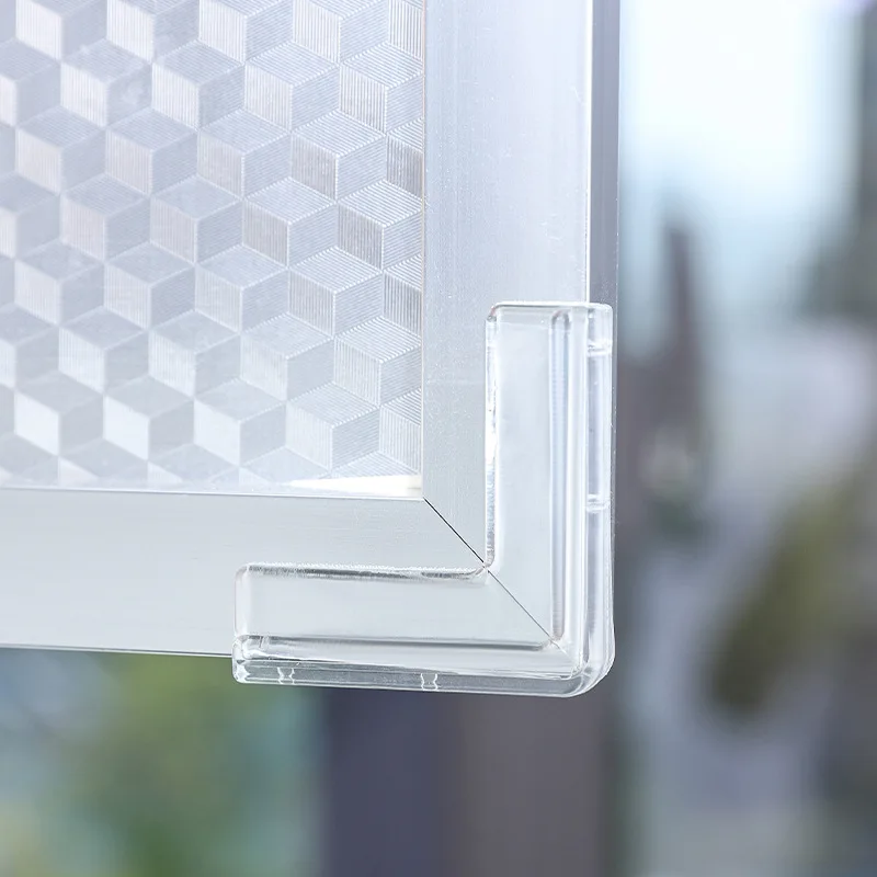 Protector de ventana de esquina anticolisión transparente, marco de ventana angular de aluminio suave, pegatina de esquina, cubierta protectora #