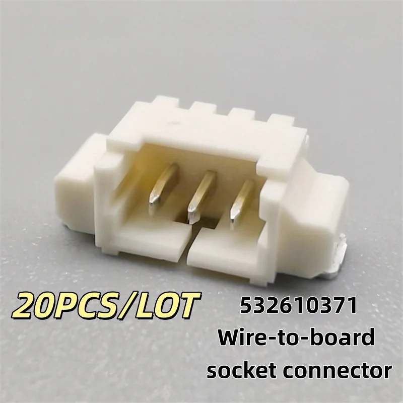 

20PCS/LOT 532610371 53261-0371 0532610371 SMD-3PIN P=1.25mm Wire-to-board socket connector New and Original