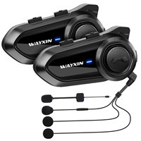 WAYXIN R18 Motorcycle Helmet Headset Bluetooth Intercom 10 Riders Motorbike Interphone Communicator Waterproof FM Radio BT5.2
