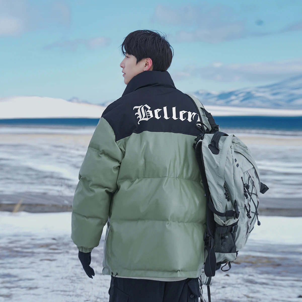 

Мужская зимняя утепленная куртка из хлопка с воротником-стойкой, в стиле American High-End, из искусственной кожи, для подростков