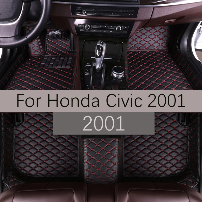 

Car Floor Mats For Honda Civic 2001 Custom Leather Automobile Carpet Rugs Foot Pads Accessories