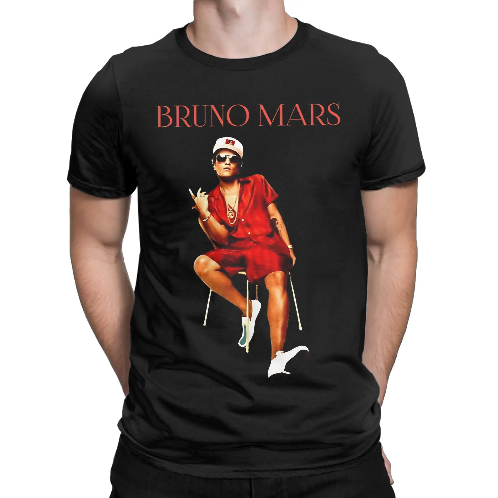 Bruno Mars Funk Pop R&B Music Art T Shirt Men's  Pure Cotton Unique T-Shirts Crewneck  Tees Short Sleeve Tops Summer
