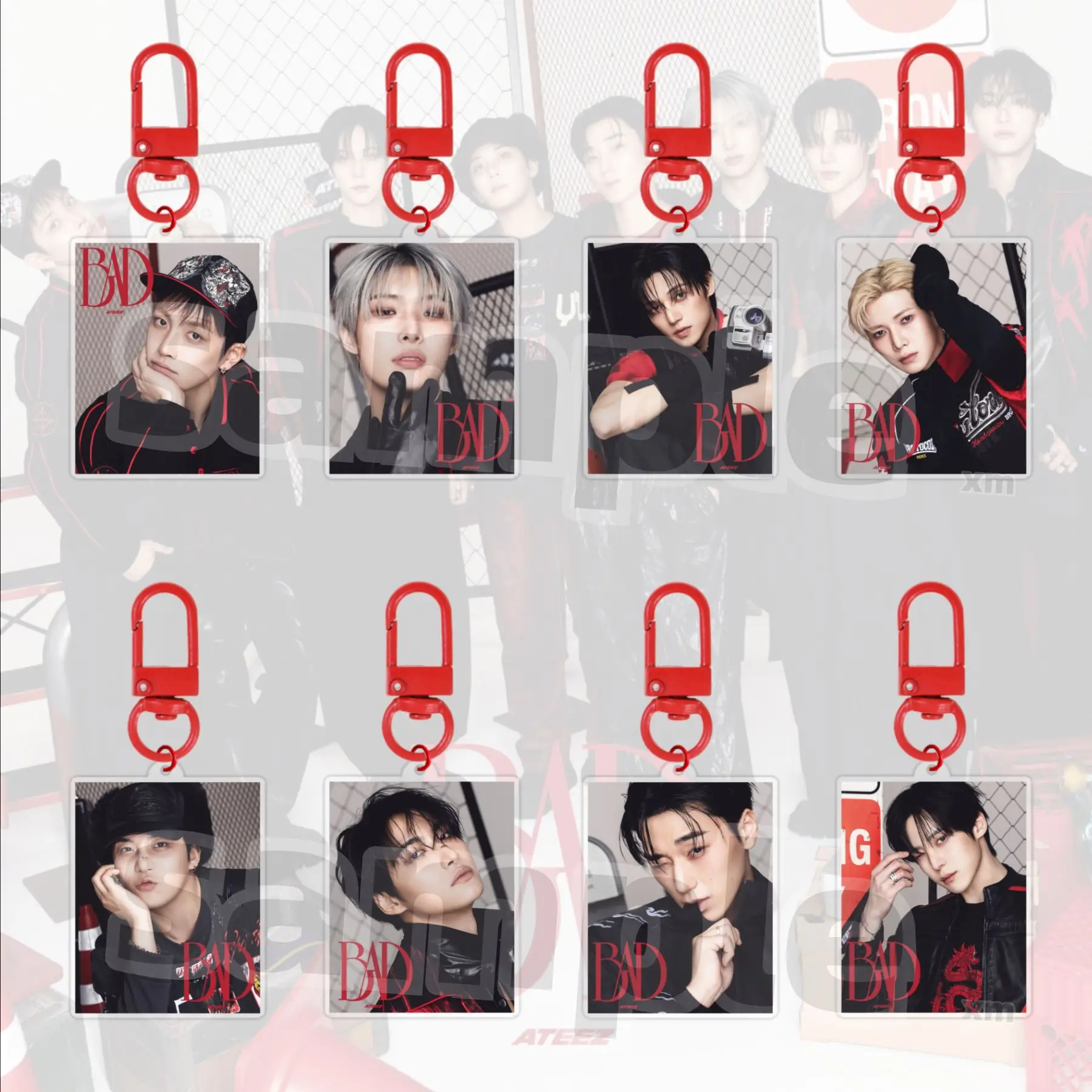Idol ATEEZ New Album GOLDEN HOUR : Part.5 Song BAD Acrylic Keychain Backpack Ornament Mingi Yunho Seonghwa Jongho San Fans Gifts
