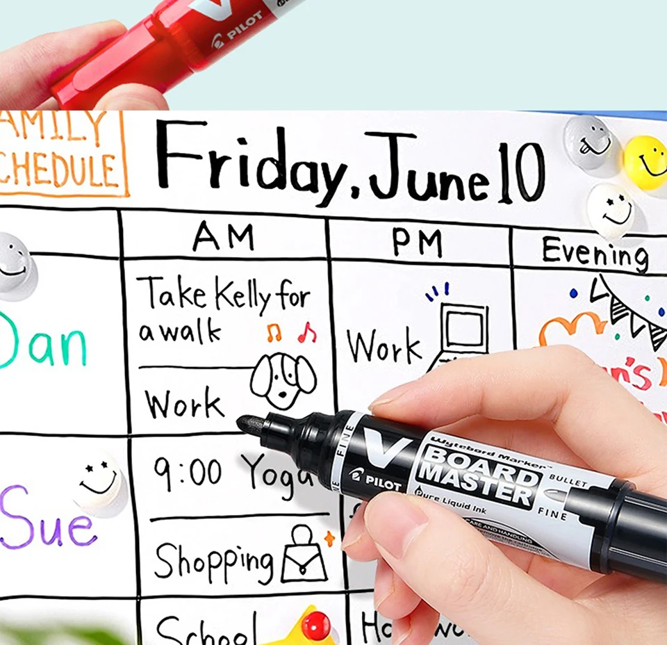 1 stücke Japan Pilot Whiteboard Marker V Direkte Flüssigkeit Große Kapazität Tinte Klassenzimmer WBMAVBM-M Ersatz Tinte Tasche Büro Liefert – Detail 6