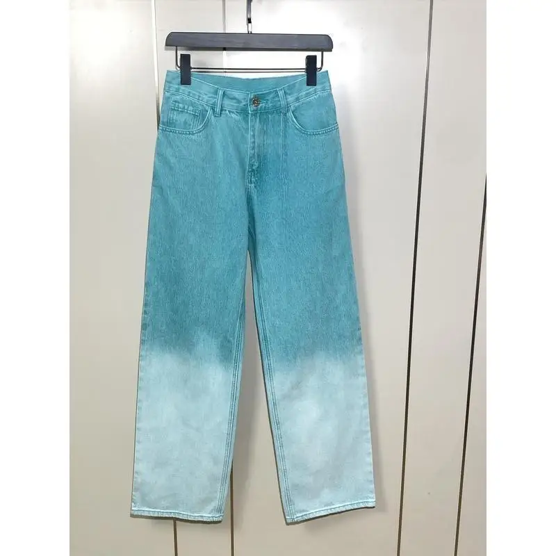 

2025.Summer new style refreshing temperament gradient straight-leg jeans