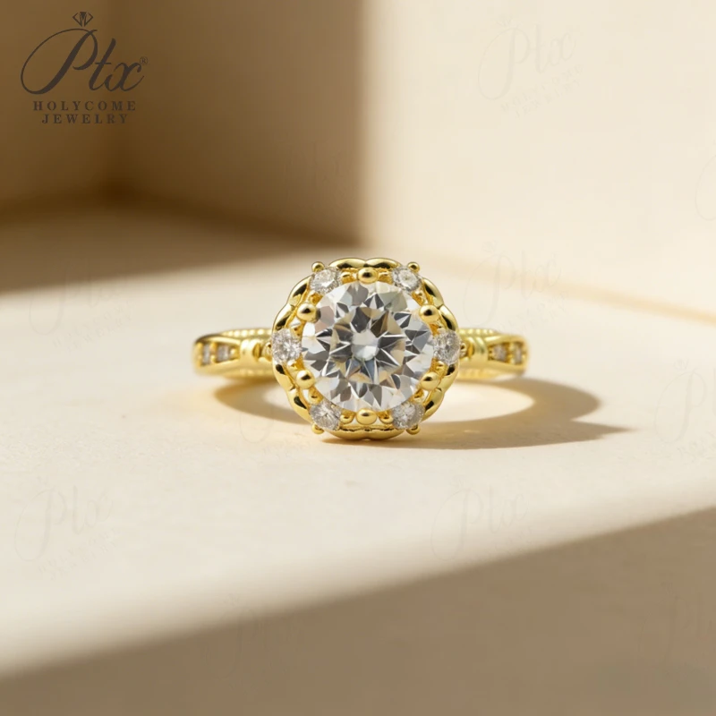 925 Sterling Silber Ring Moissanit 1,5CT D-Farbe Charm-Schmuck für Damen Ehering Hochwertiges Geschenk Feiner Schmuck Großhandel – Detail 9