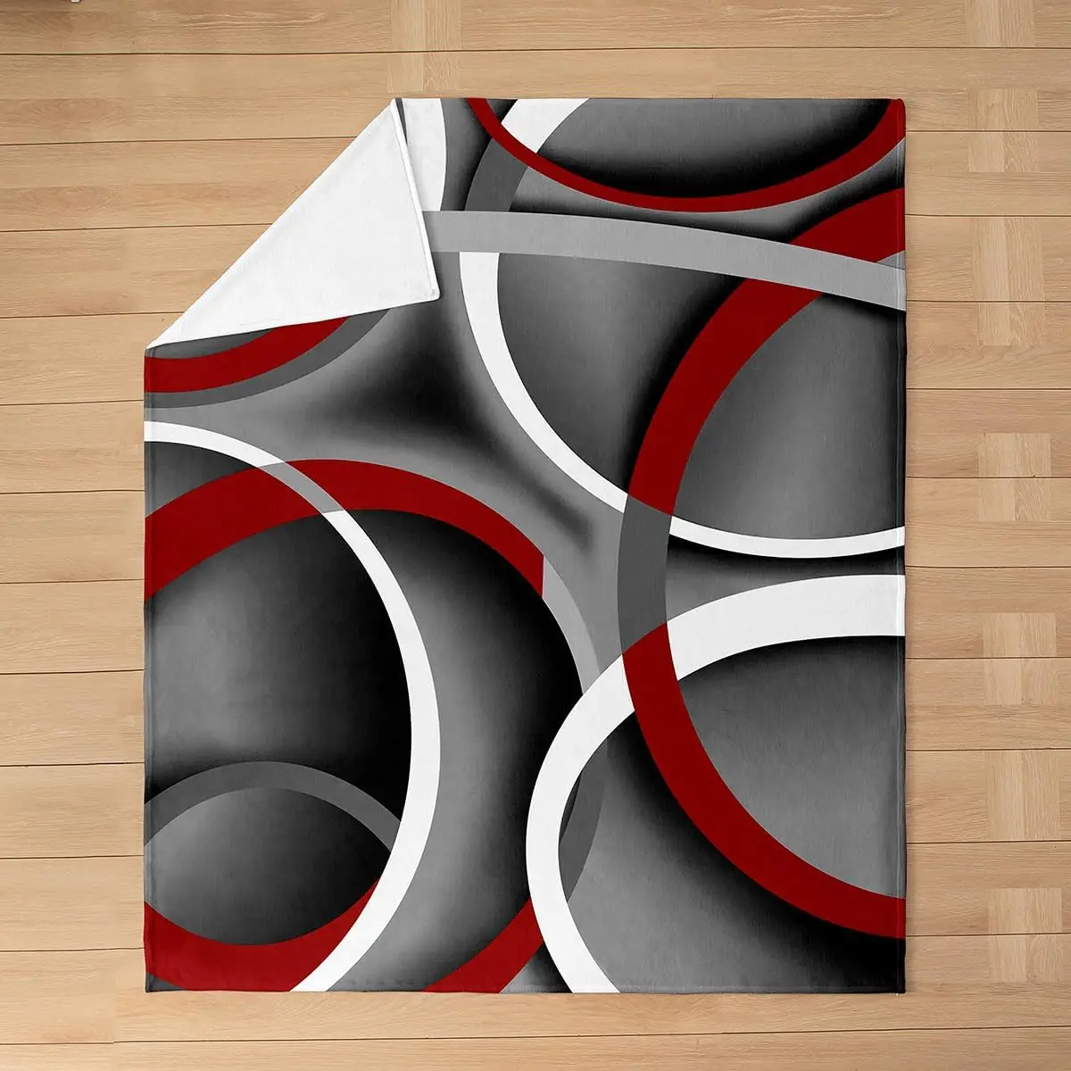 Contemporary Swirl Ring Line Art Pattern Comfortable Fleece Blanket Fit Living Room Bed Office All-match Simple Household Decor