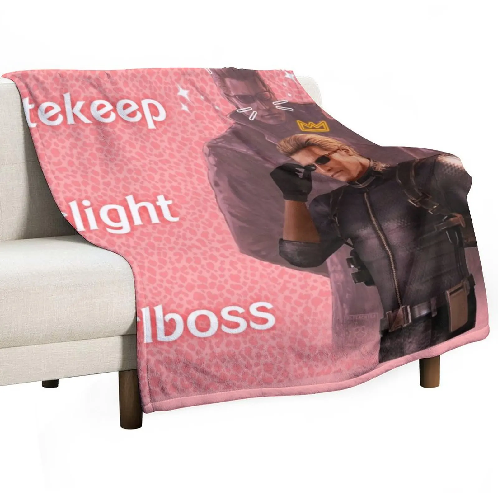 

Wesker : Gaslight Gatekeep Girlboss Throw Blanket Shaggy Furry Soft Blanket for Bedroom Living Room