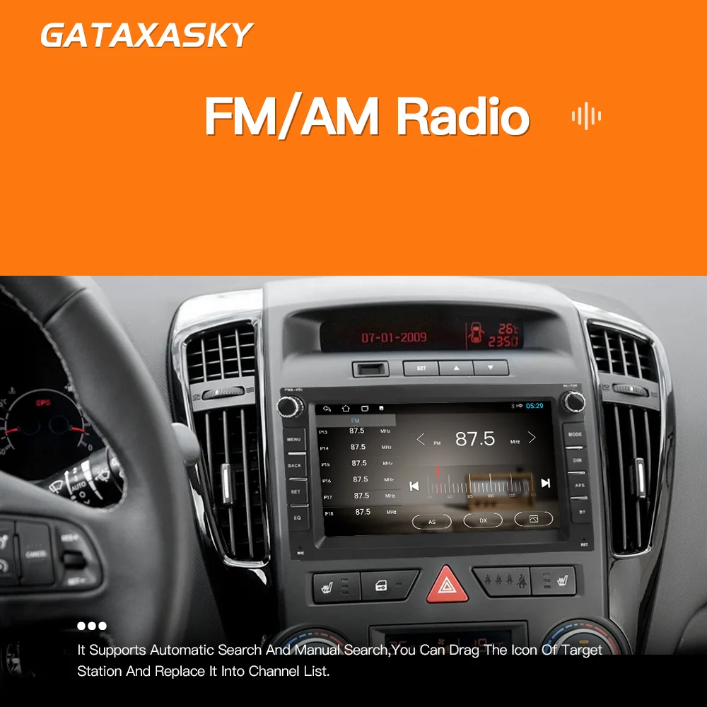 GATAXASKY-reproductor Multimedia con Android para KIA CEED 2010, 2011, 2012, Venga 2010, 2016, CarPlay, SWC, GPS, DSP