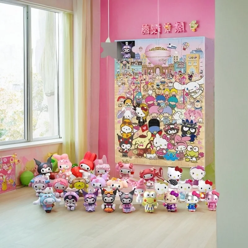 Sanurgente Kawaii Anime Mystery Box pour enfants, calendrier de l'avent de Noël, Hello Kitty, Kuromi My Melody, Cinnamoroll Figures, Toy Gift