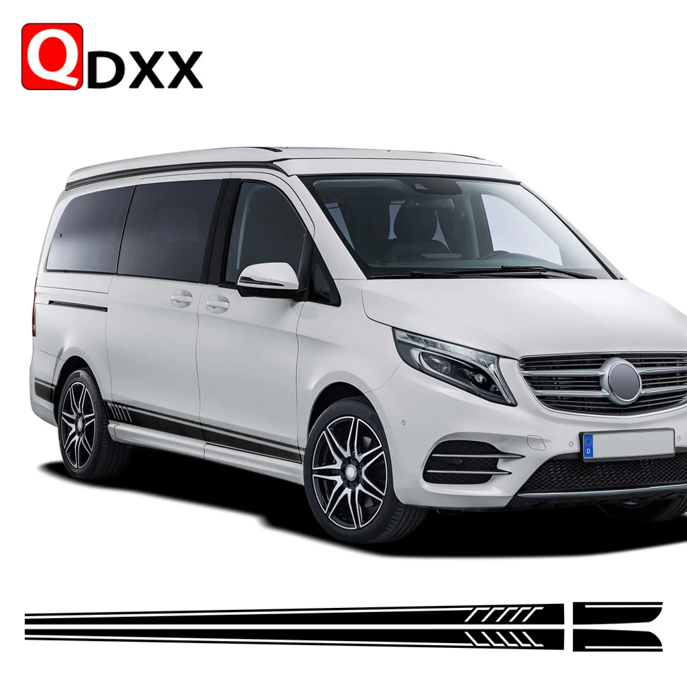 

507 стильные полосы Автомобильная дверь боковая юбка наклейки для Mercedes Benz Vito V Class W447 W639 V260 V260L SWB LWB аксессуары