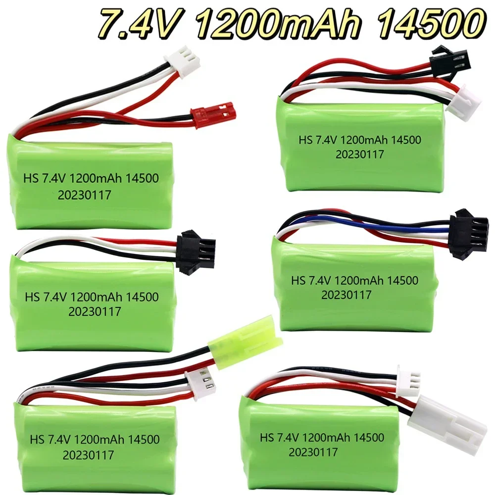 

7.4V 14500 1200mah Li-ion Battery with SM JST SM-3P PLUG For Electric Toys Water Bullet Gun Spare Parts 7.4V For RC toys Cars