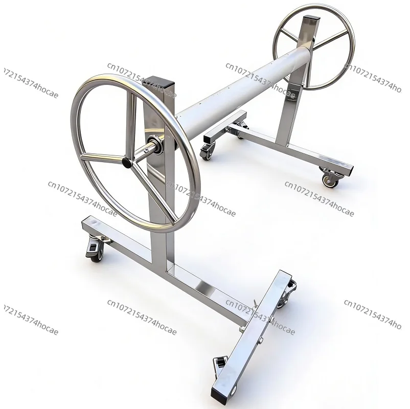 Swimming Pool Insulation Film Roll Frame Winding Machine Pool Cover Film Retractable Cart Suitable for Width 5M-Length 30M
