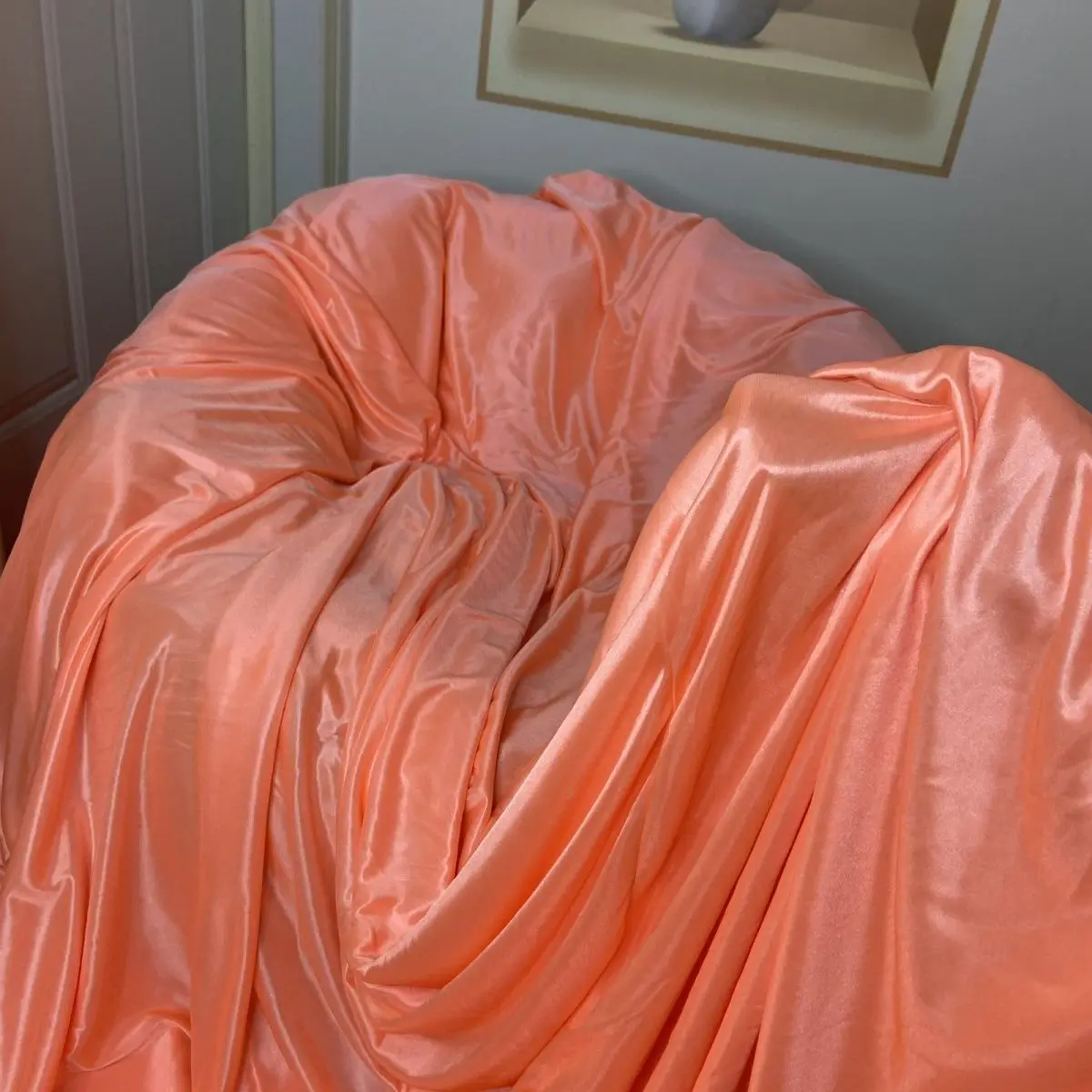 لا يوجد غطاء وسادة، ملاءة حريرية صيفية لامعة من الساتان، مفرش سرير مزدوج الجانب، مفرش منزلي رائع #3