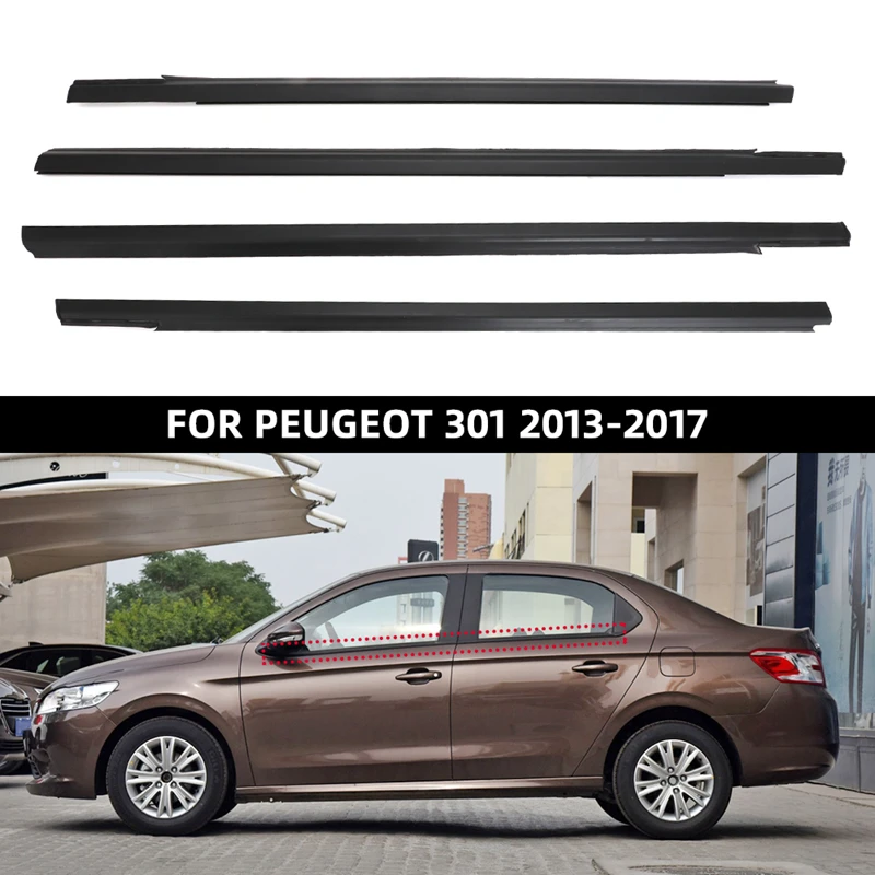 

For Peugeot 301 2013-2017 Car Window Glass Rubber Weatherstrip Side Door Outer Seal Moulding Trim For Citroen Elysee 2014-2016