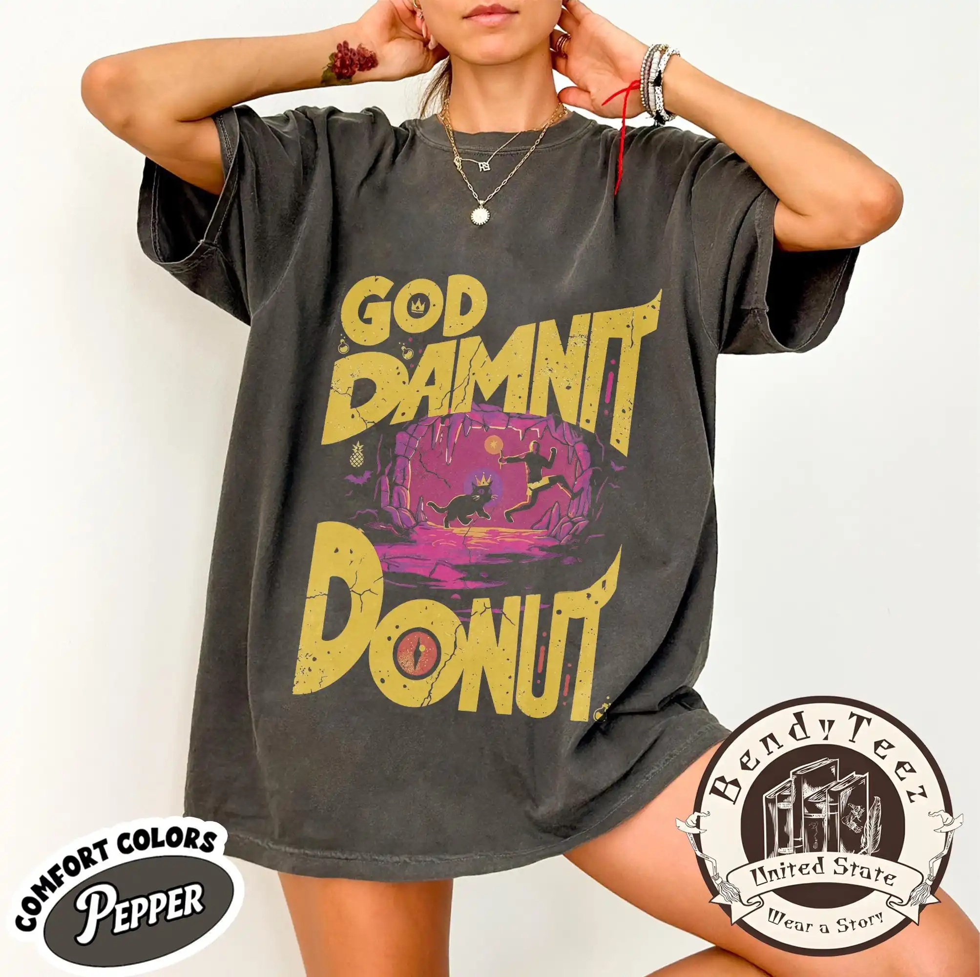 Dungeon Crawler Carl Classic Shirt, God Damn It Donut Sci-Fi Reader Tee, Comical Fantasy Book T-Shirt, Princess Donut Gift