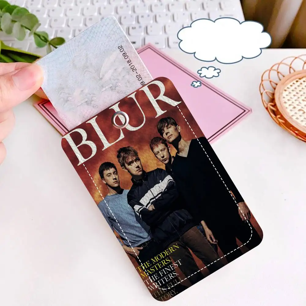 B-Blur Band Style PU Access Card Holder with Keychain - Executive Protection for Bank card,Subway, Bus Card case