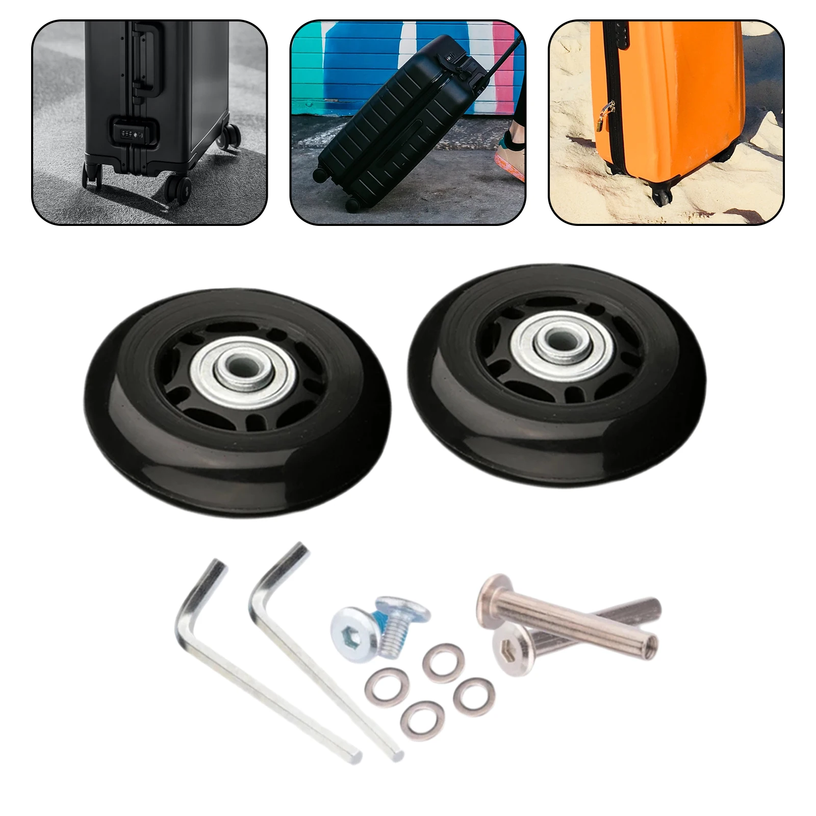 Set of 2 Luggage Suitcase Wheels Wheels Bearings Repair Kits Mute Universal