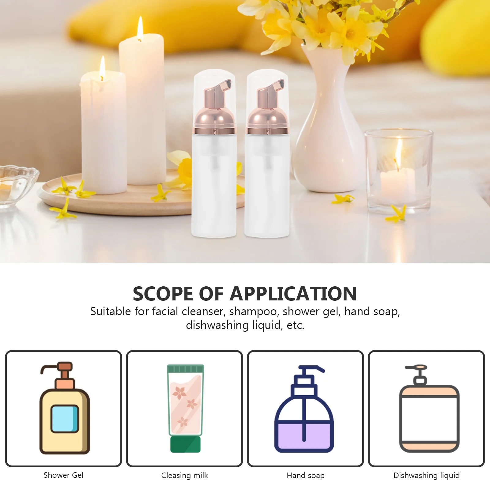 

4Pcs Travel Size Frosted Bubble Bottles Durable Reusable Round Smooth Simple Practical Home Decoration Easy Squeeze Head
