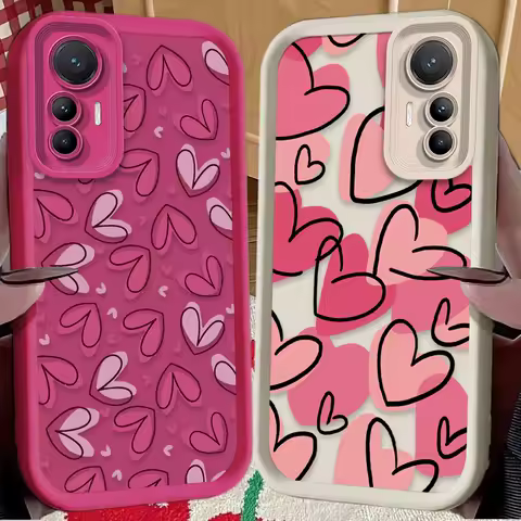 Cute Pink Love Heart Soft Case for Samsung Galaxy A54 A05 A05S A34 A24 A14 A53 A33 A23 A13 A52 A52S A32 A22 A12 A71 A51 A31 A50