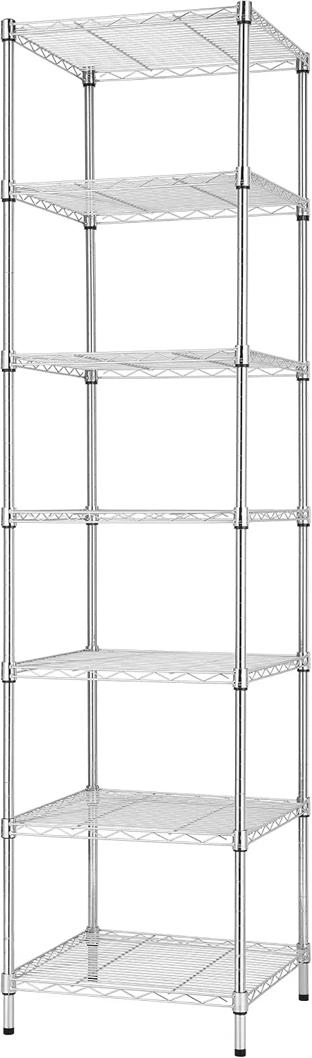 Heavy Duty NSF Certified 7 Tier Adjustable Wire Shelving Rack Storage Unit Chrome