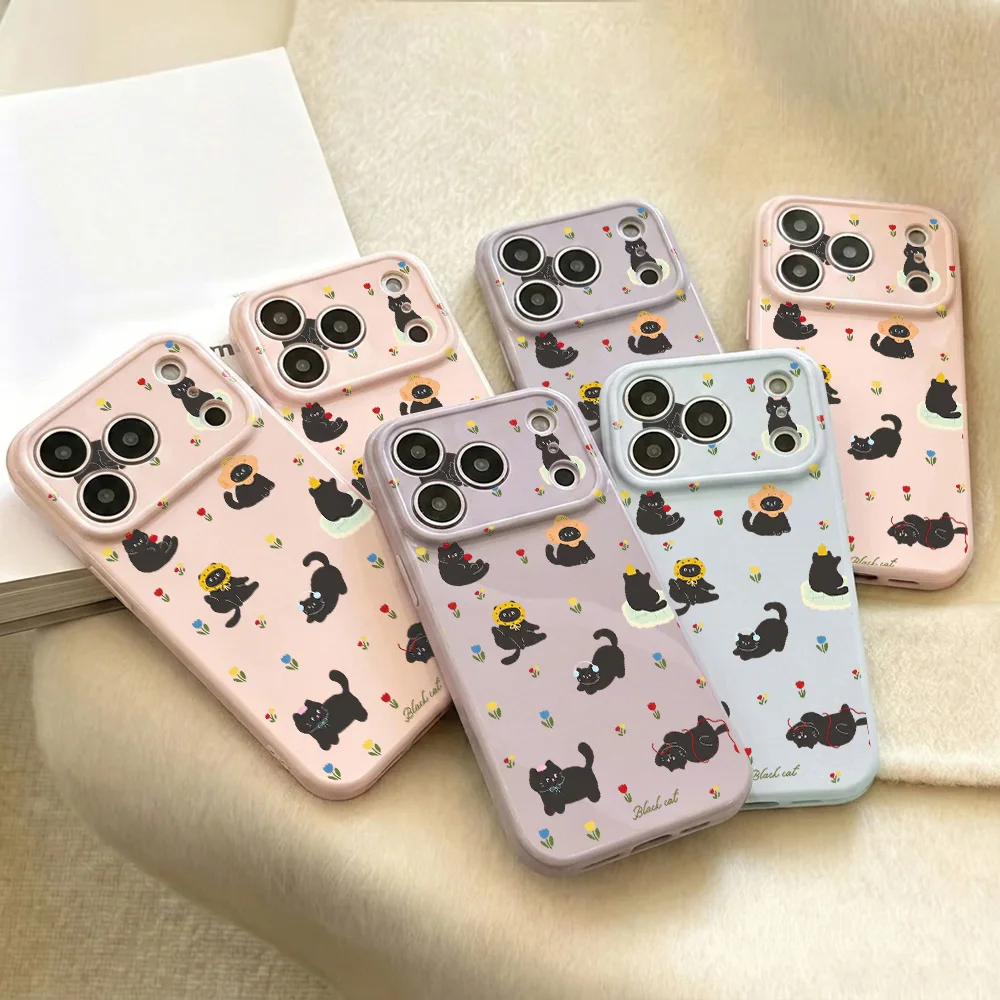 Weiche TPU Silikon Handyhülle für iPhone 17 Pro Max 16 13 11 15 14 12 17promax 16promax Stoßfeste Katzen-Motiv Schutzhülle