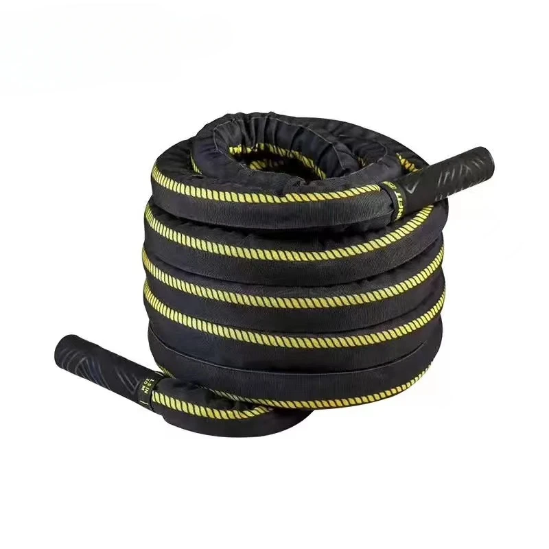 Nylon combat ropes are used for fitness and core strength training for MMA fighting and throwing techniques